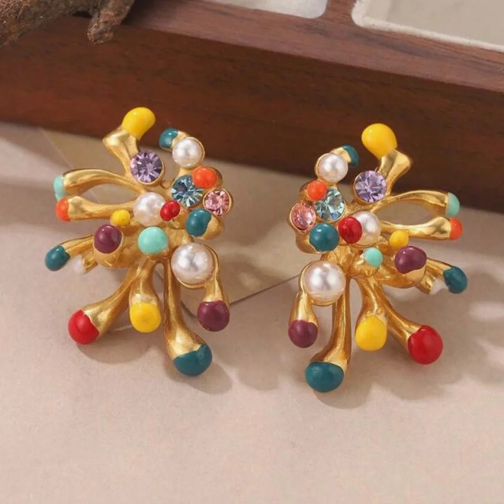 Colorful sunburst carnival drop Earrings